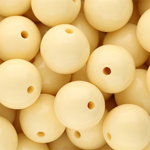 Acrylperlen, rund, Pastellgelb, shiny, glänzend, 18mm